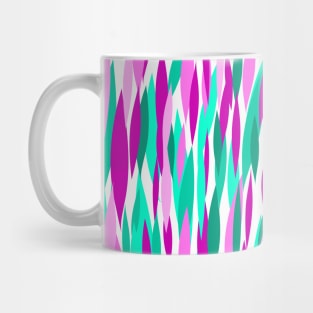 Pink, Aqua, and Green Vertical Dashes Abstract Painting, made by EndlessEmporium Mug